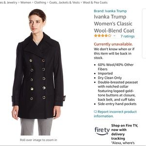 Ivanka Trump Classic Wool-Blend Pea Coat
